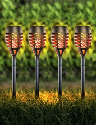 Solarlampen, 4 Stück, 10 LEDs