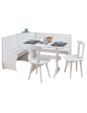 Eckbank-Garnitur «Chalet», weiss