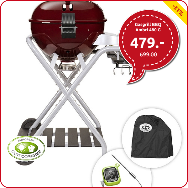 OUTDOORCHEF Gasgrill  BBQ Ambri 480 G, GRATIS: Hülle & Sonde, Wert 120 CHF