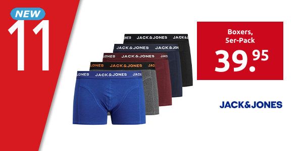 JACK&JONES Boxers mit Logo, 5er-Pack, mehrfarbig