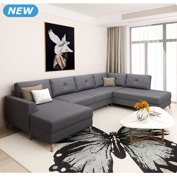 Wohnlandschaft «Milano» mit Gästebettfunktion, 318 x 225 x 150 cm, dunkelgrau