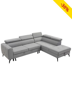 Schlaf-Ecksofa «Gigi», 270 x 208 x H 95 cm, grau