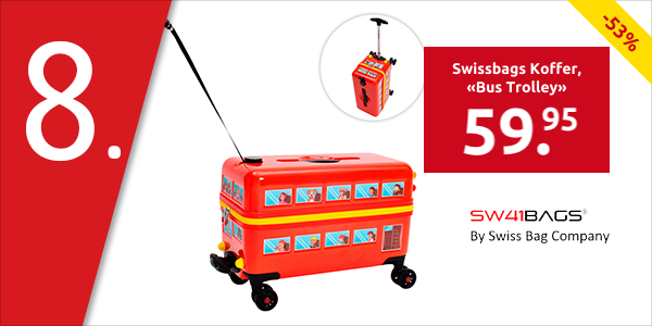 Swissbags Koffer «Bus Trolley», zum Hinsetzen und Ziehen des Kindes