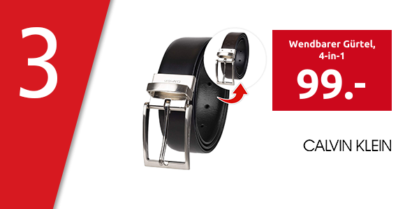 Calvin Klein Wendbarer Gürtel 4-in-1, L 95 cm, B 3,5 cm, schwarz oder dunkelbraun