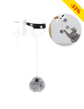 Katzenspielzeug «Ball Yo-Yo», weiss