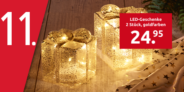 LED-Geschenke 2 Stück, goldfarben