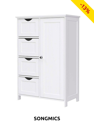 SONGMICS Schubladenblock «Nino», B55xH81 cm x T30 cm, weiss