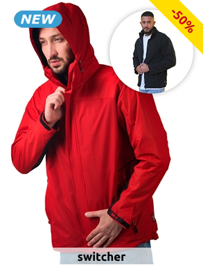 switcher 3/4-Herrenjacke 3-in-1, rot