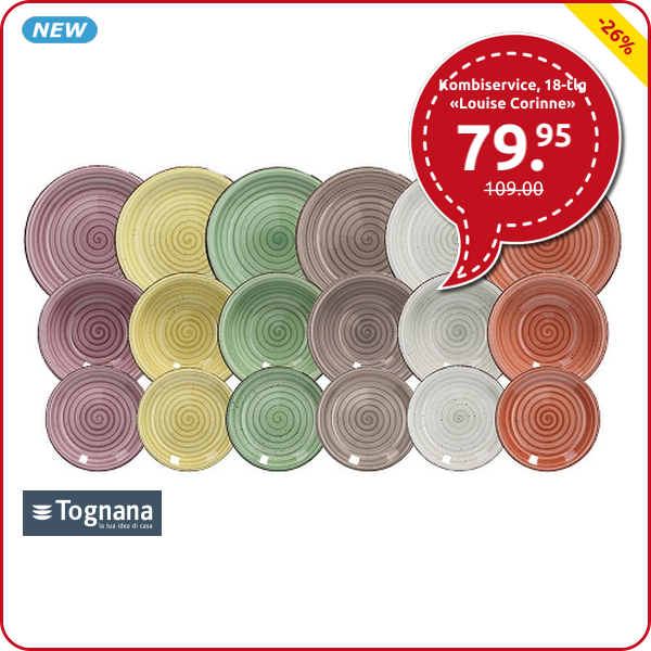 Tognana Kombiservice «Louise Corinne», 18-teilig für 6 Personen