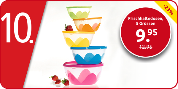 Frischhaltedosen, 5 Grössen