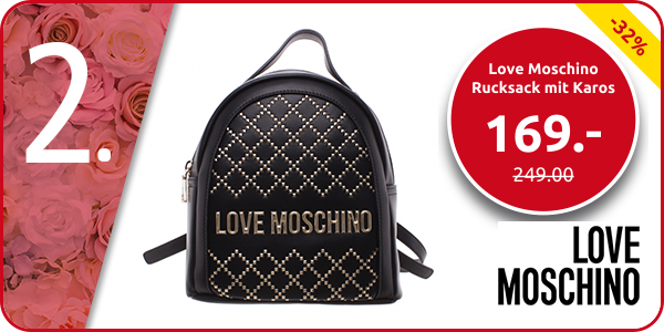 Love Moschino Rucksack mit Karos, schwarz