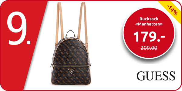 Guess Rucksack «Manhattan» 28 x 33,5 cm, braun