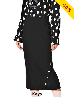 Jupe, lang mit Rückenschlitz, schwarz