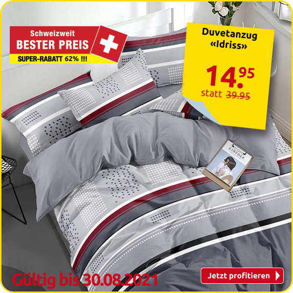 Duvetanzug «Idriss» 160 x 210 cm + Pfulmenanzug 65 x 100 cm