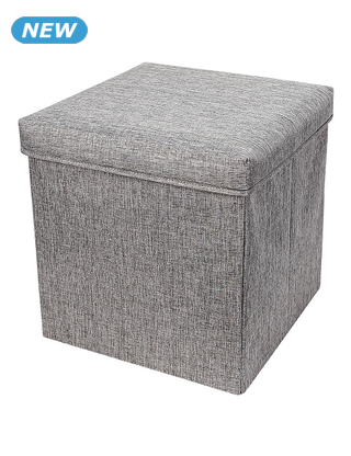 Aufbewahrungshocker aus Stoff, grau