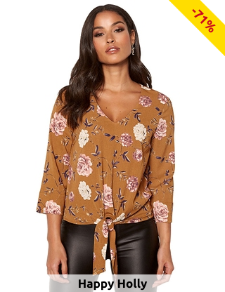 Bluse zum Binden Happy Holly, geblümt