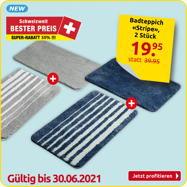 Badteppich «Stripe», 2 Stück, grau