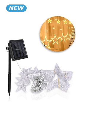 Solar-Lichtvorhang «Starry», 138 LEDs, L 2,5 x H 0,9 m, warmweiss