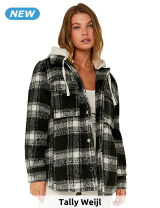 TALLY WEiJL Jacke mit grossen Taschen, schwarz/weiss kariert