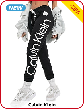 Calvin Klein Damenhose, schwarz/weiss