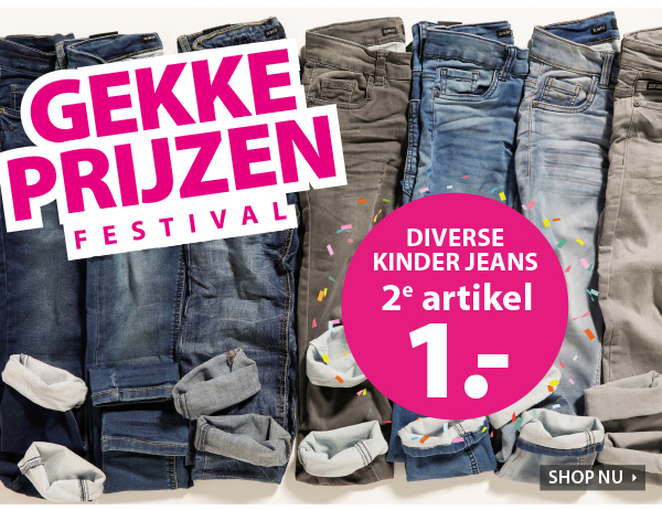 Diverse kinderjeans 2e artikel voor € 1 - Gekke Prijzen Festival 