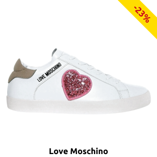 LOVE MOSCHINO Sneakers «Free love», beige/rot