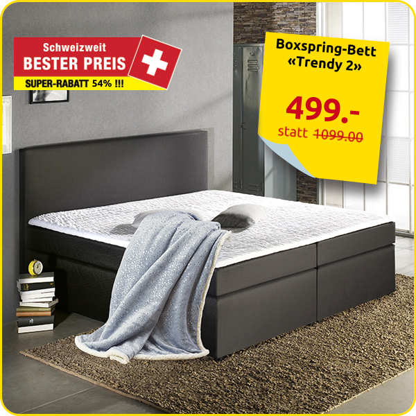 Boxspring-Bett «Trendy 2», schwarz