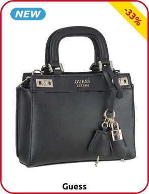 Guess Damenhandtache Satchel «Katey», schwarz