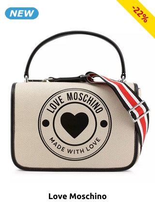 LOVE MOSCHINO Handtasche mit Logo-Print, beige