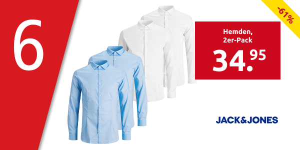 JACK & JONES Hemden, 2er-Pack, blau