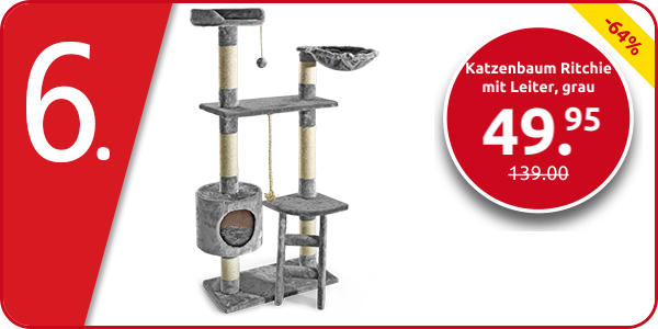 Katzenbaum Ritchie mit Leiter, grau