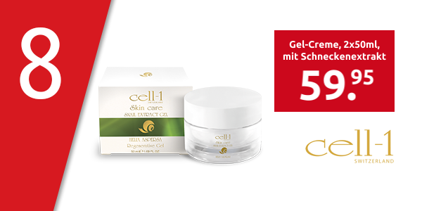 Cell-1 Regenerierende Gel-Creme mit Schneckenextrakt, 2 x 50 ml