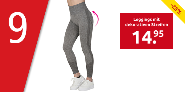 Leggings mit dekorativen Streifen, grau