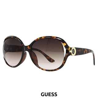 GUESS Damensonnenbrille mit rundem Logo, braun
