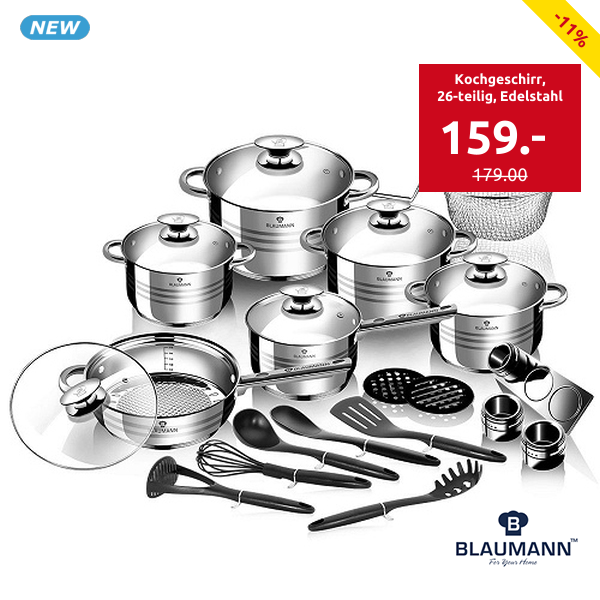 Blaumann Kochgeschirr, 26-teilig, Edelstahl