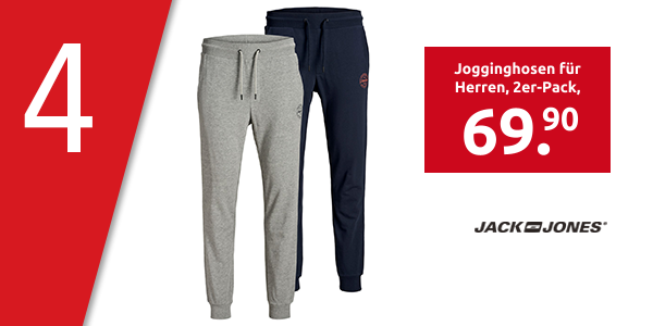 JACK & JONES Jogginghosen für Herren, 2er-Pack, grau/schwarz