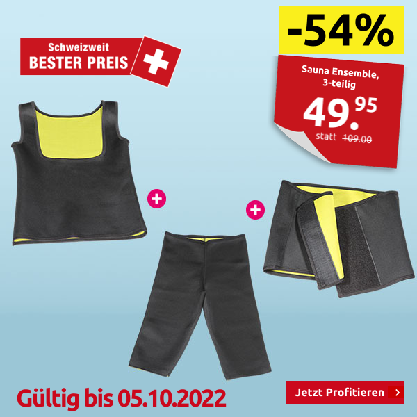 Sauna Ensemble, 3-teilig, schwarz