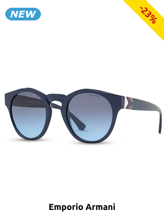 EMPORIO ARMANI Sonnenbrille, für Damen, blau mit blauen Gläsern