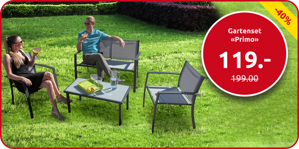 Gartenset «Primo», 4-teilig, grau