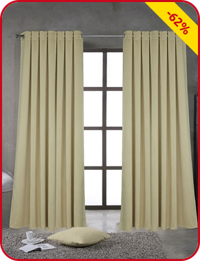 Lichtundurchlässiger Vorhang «Melli», beige meliert