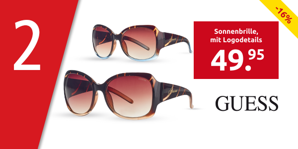 GUESS Sonnenbrille, braun mit Logodetails