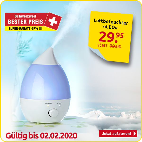 Luftbefeuchter «LED», platzsparendes Tischmodell