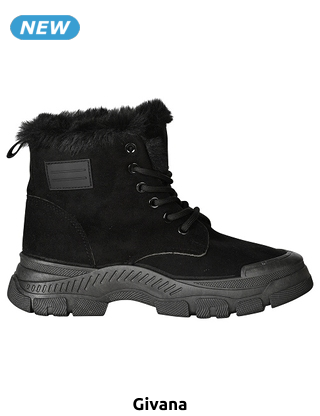 GIVANA Damenstiefeletten mit Profilsohle, schwarz