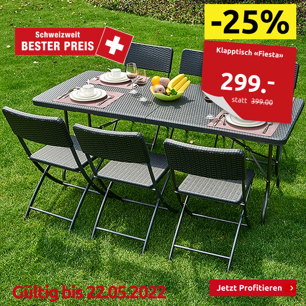 Klapptisch mit 6 Klappstühlen «Fiesta»