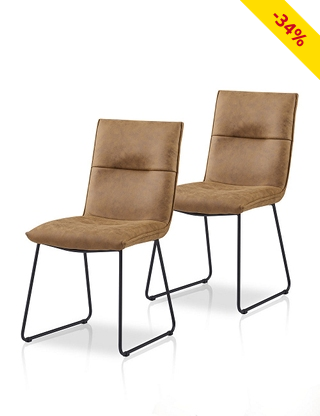 Stühle «Tessa», 2er-Set, braun/schwarz