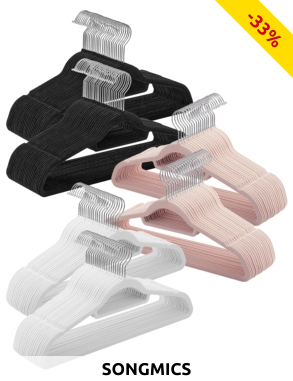 SONGMICS Kleiderbügel, 50 Stück, schwarz