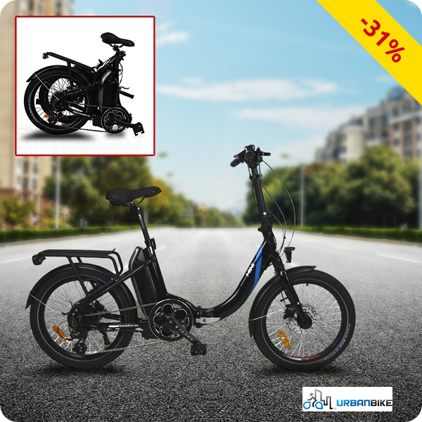 UrbanBike Elektrovelo «Mini» zusammenlegbar, schwarz