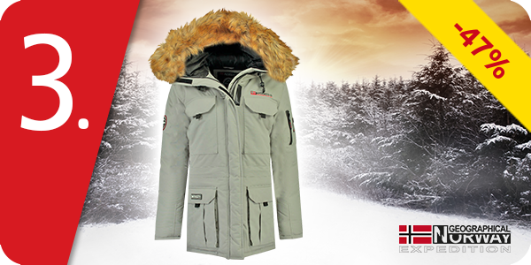Geographical Norway Herrenparka «Bottle», grau meliert