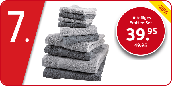 10-teiliges Frottee-Set, superflauschig, grau/anthrazit
