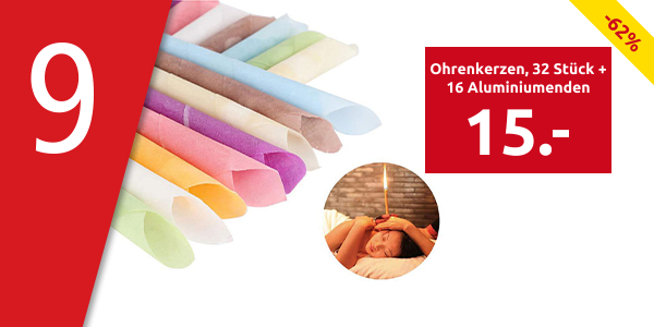 Ohrenkerzen, 32 Stück + 16  Aluminiumenden